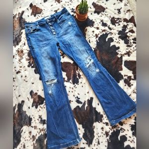 KanCan Distressed flare jeans